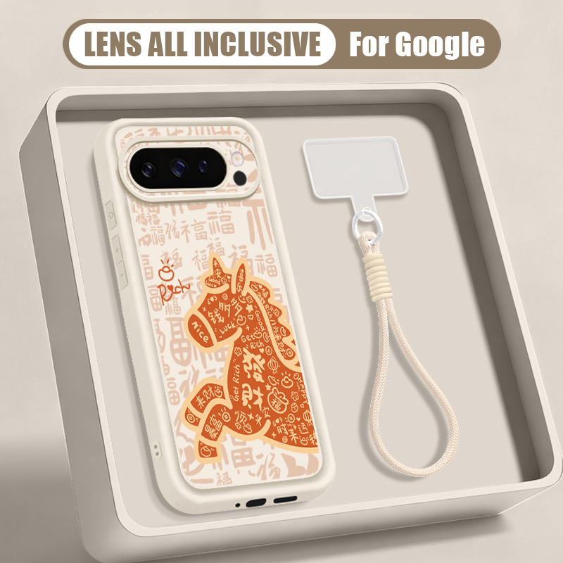 Google Pixel 9 - Schattig veulenprint polsbandje telefoonhoesje voor Google
