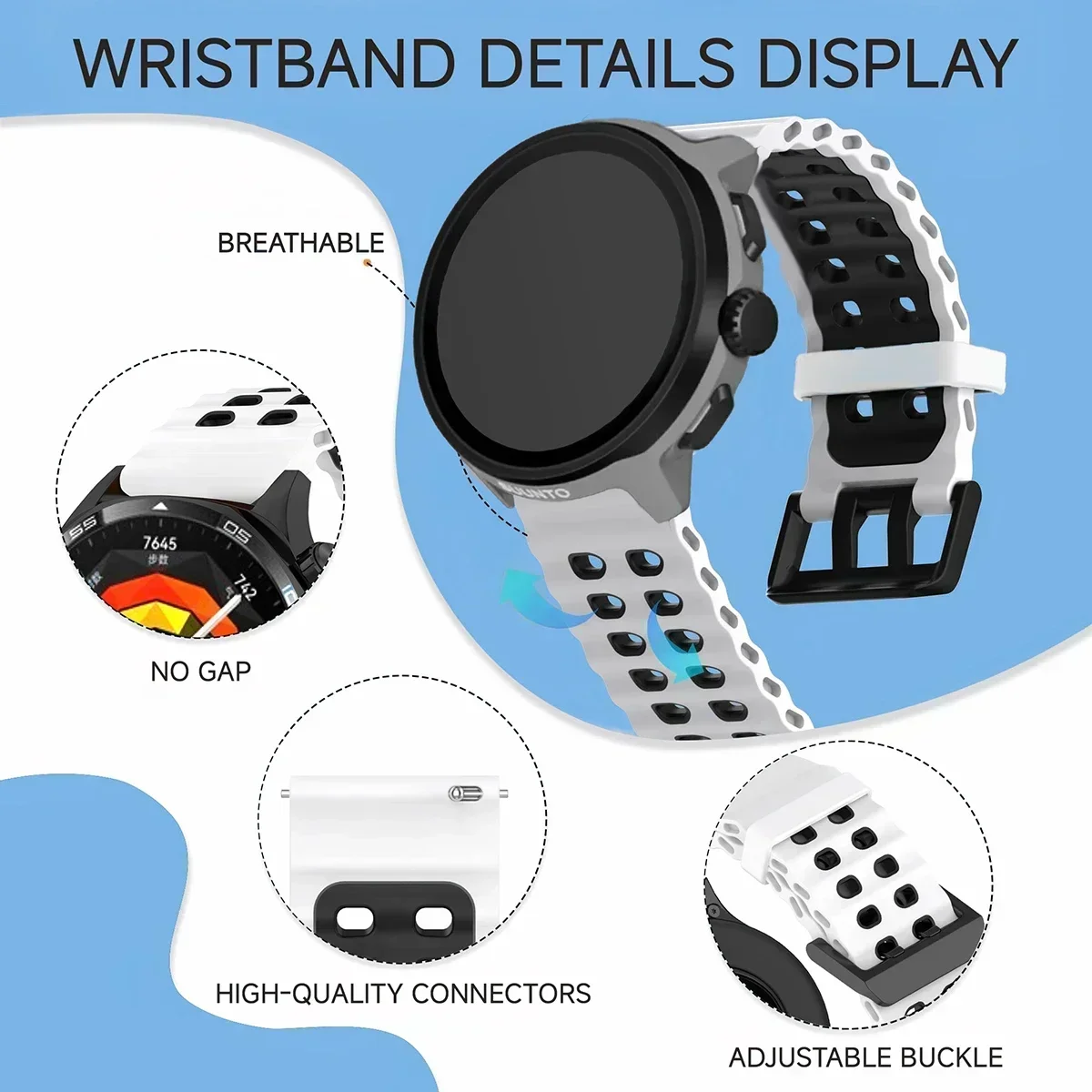 Ademende, tweekleurige silicon - Motorola Smartwatch Accessories recensie en prijs