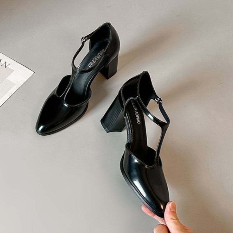 Mary Jane schoenen zwarte hoge - Leather Classic Strap recensie en prijs