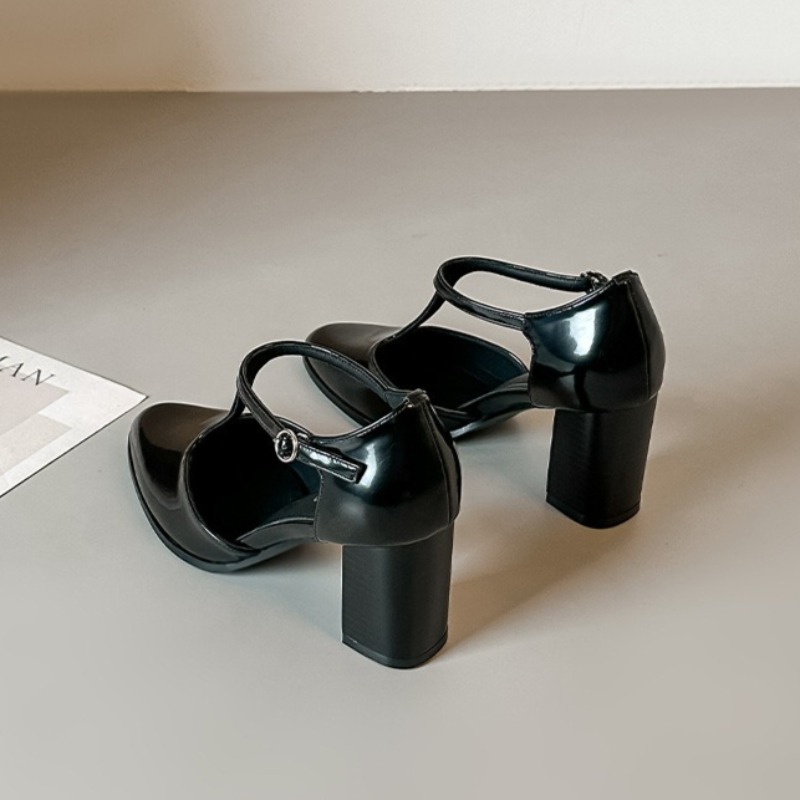Mary Jane schoenen zwarte hoge - Leather Classic Strap recensie en prijs
