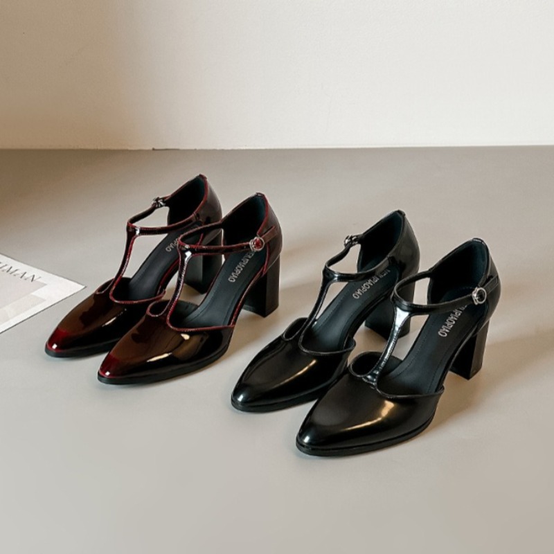 Mary Jane schoenen zwarte hoge - Leather Classic Strap recensie en prijs