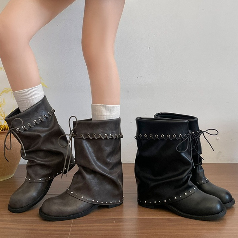 Dames Slouchy Mid Calf Boots R - Leather Classic Strap recensie en prijs