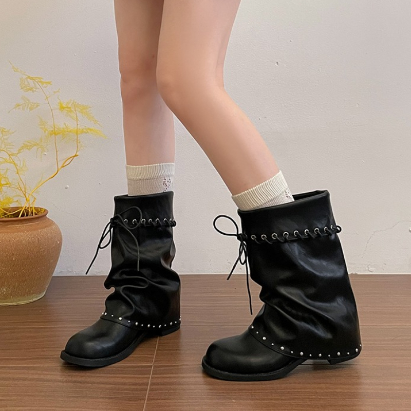 Dames Slouchy Mid Calf Boots R - Leather Classic Strap recensie en prijs
